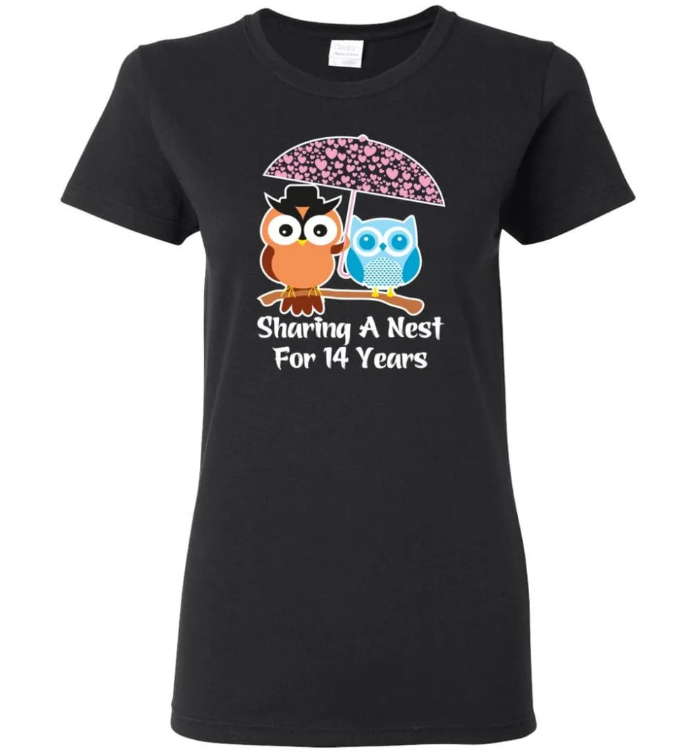 14 Years Wedding Anniversary Gifts Valentine's Day Women Tee