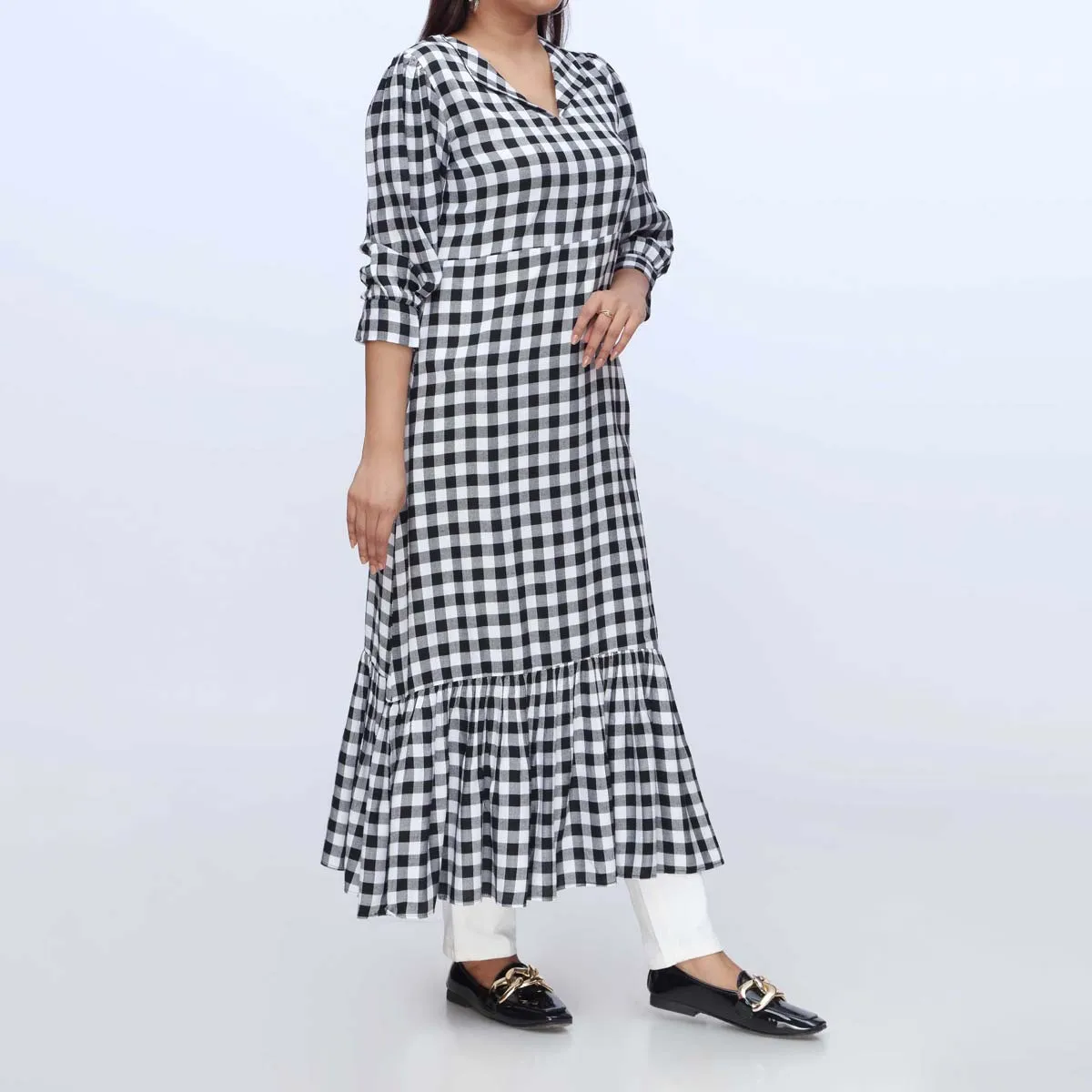 1PC-Flannel Checkered Long Shirt PW3179