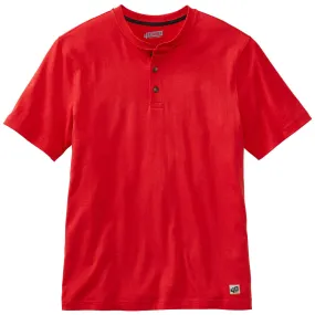 40 Grit Men's Flame Red Short Sleeve Henley T-Shirt