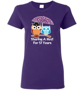 51 Years Wedding Anniversary Gifts Valentine's Day Women Tee