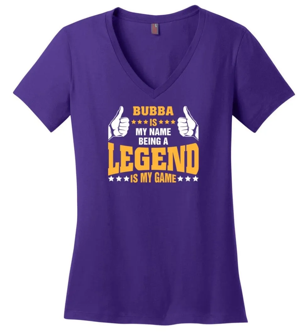 Abuelo Is My Name Being A Legend Is My Game Ladies V-Neck