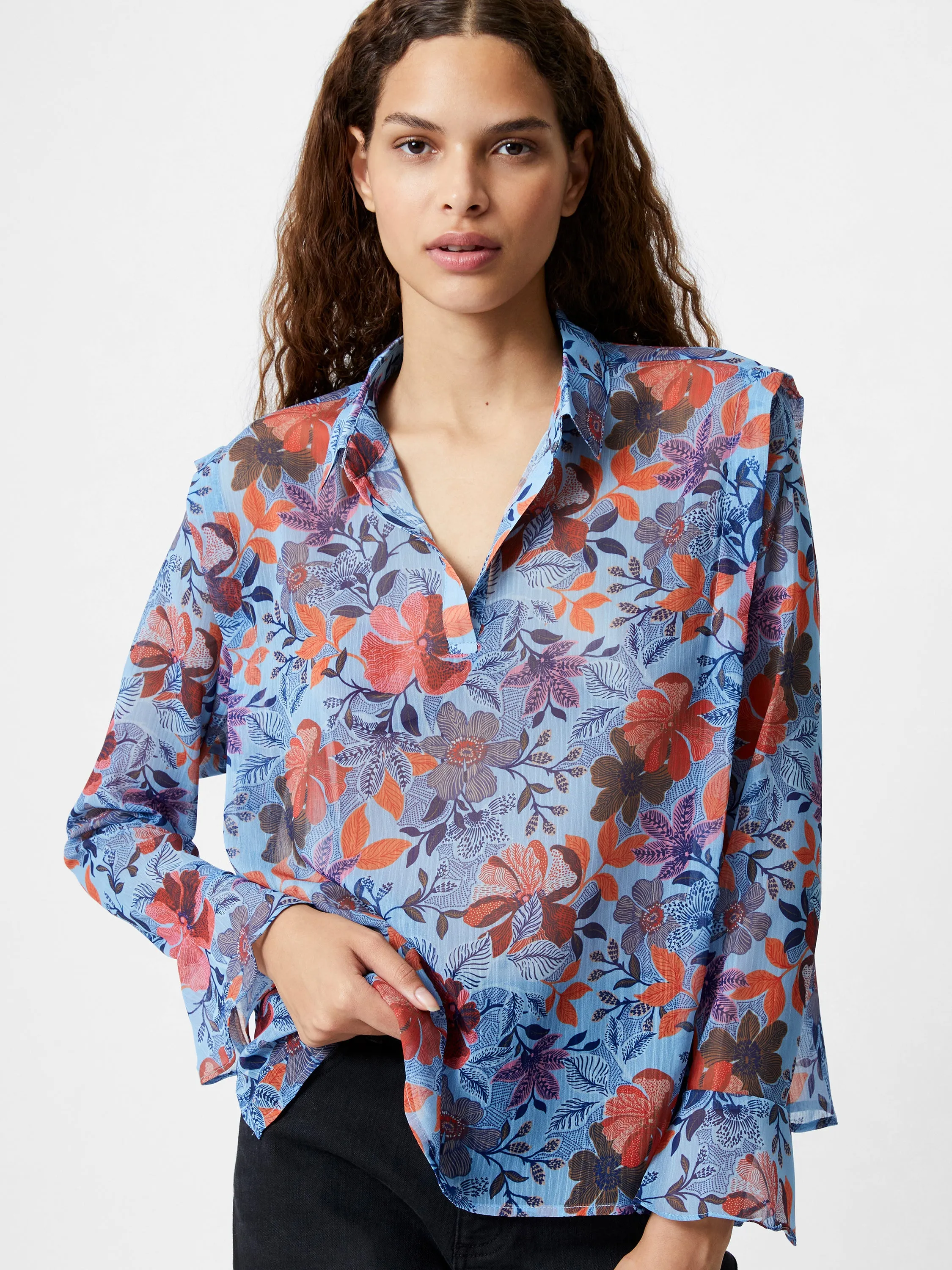 Adalina Chiffon Popover Shirt