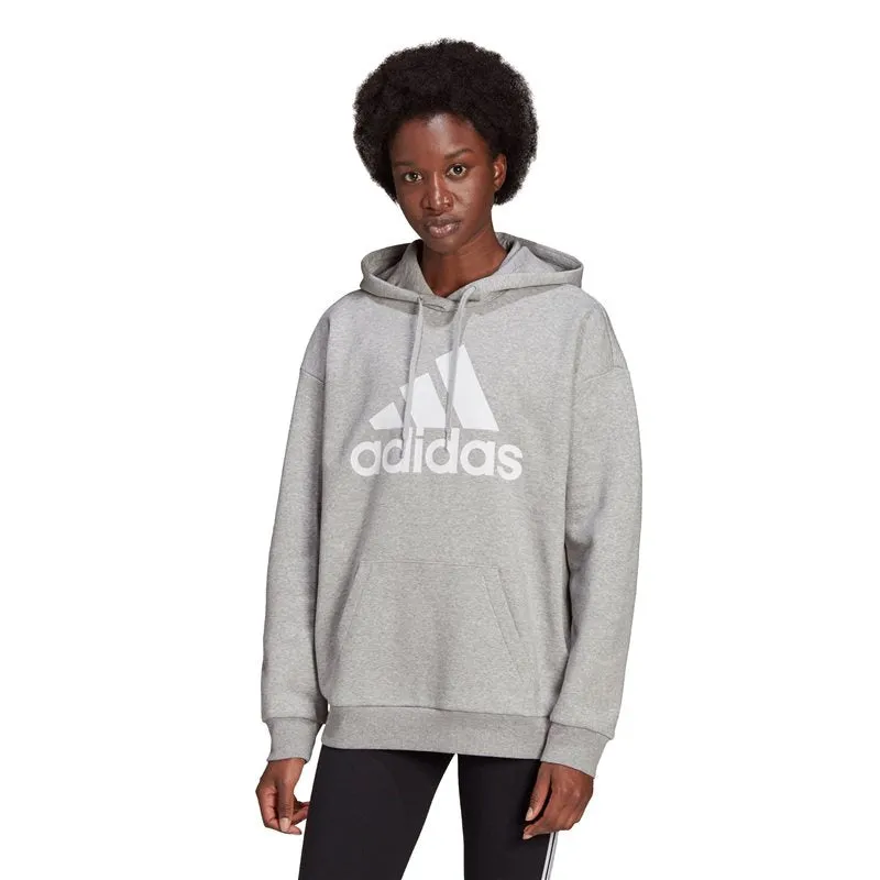 adidas Essentials Boyfriend Logo Hoodie - Womens - Medium Grey Heather