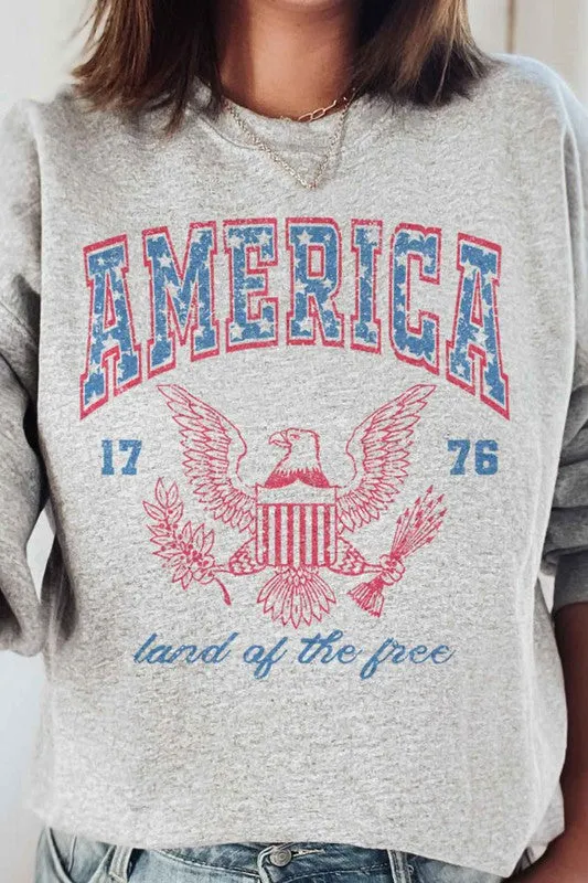 AMERICA LAND OF THE FREE PLUS SIZE SWEATSHIRT