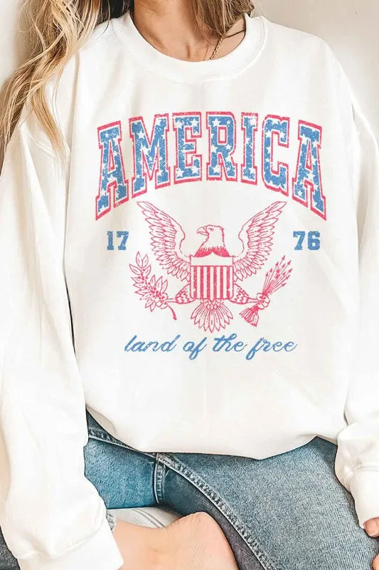 AMERICA LAND OF THE FREE PLUS SIZE SWEATSHIRT