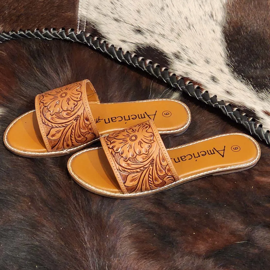 American Darling Tooled Slide Sandal