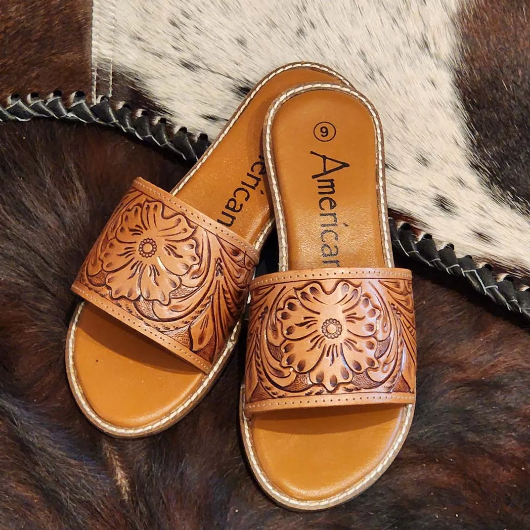 American Darling Tooled Slide Sandal