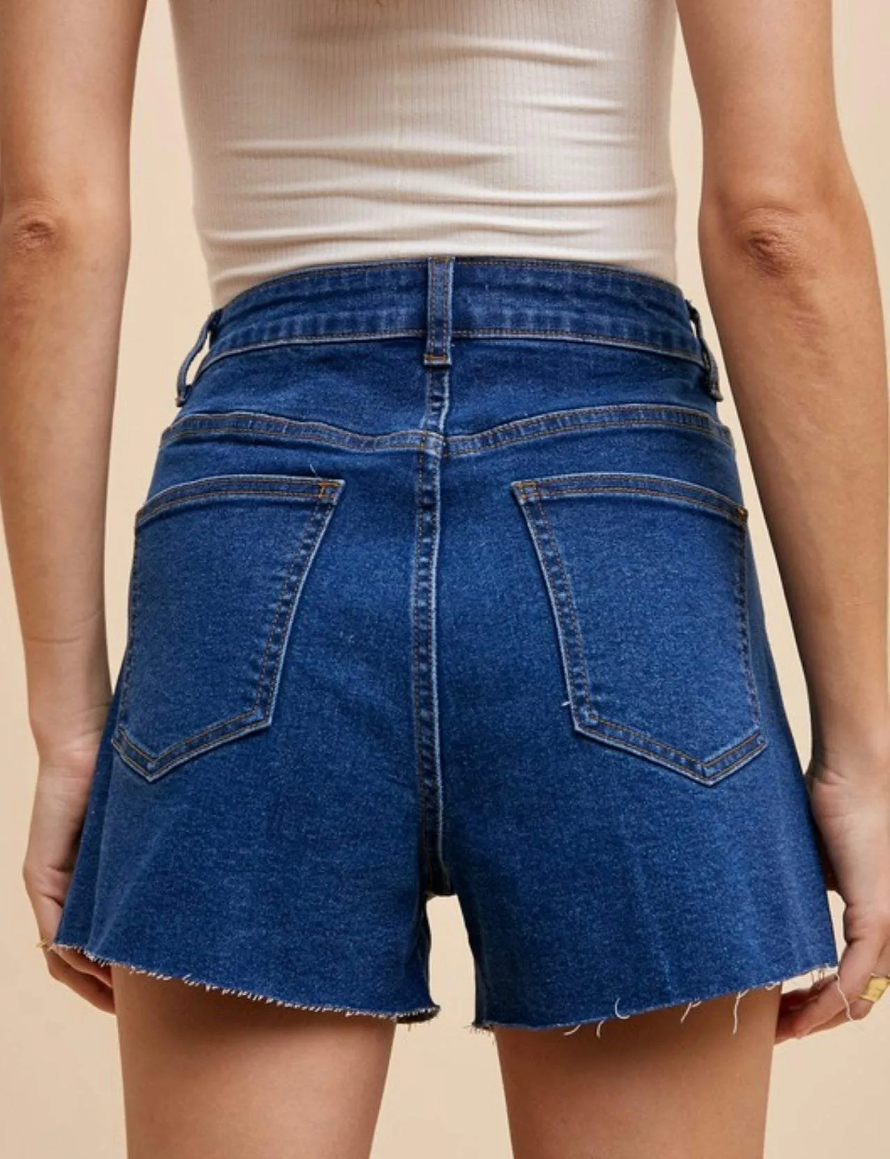 Annie High Rise Stretch Denim Shorts