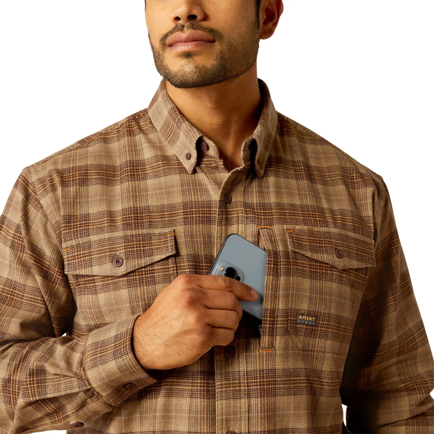 Ariat Men's Rebar Flannel DuraStretch™ Button-Down Work Shirt