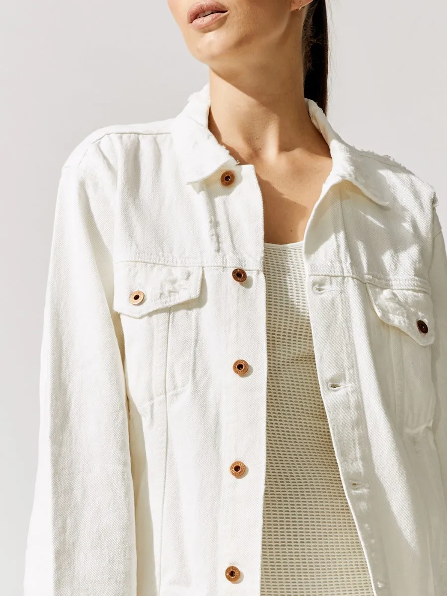 Ashton Boyfriend Jacket - Aged White