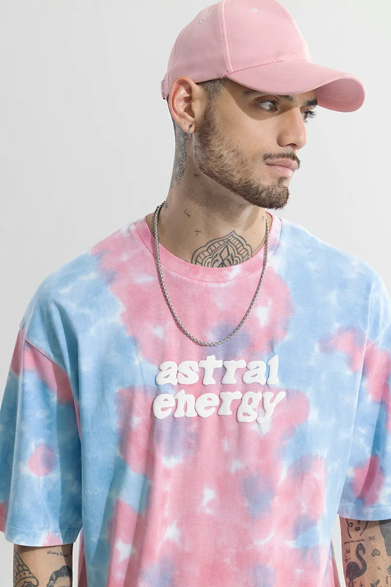 Astral Energy Pink Oversized T-Shirt