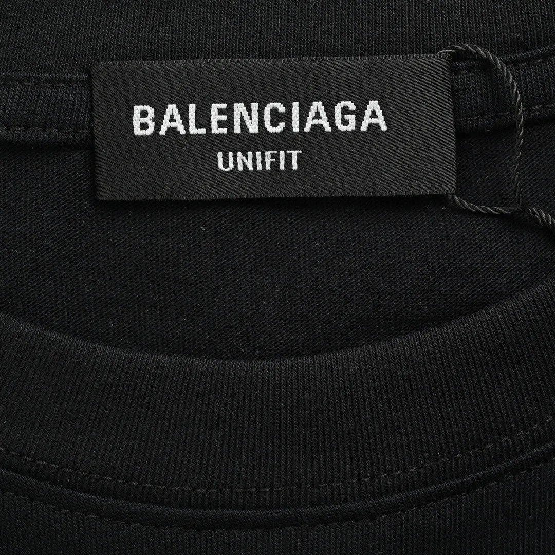 Balenciaga Black T-Shirt with Bold Graphic