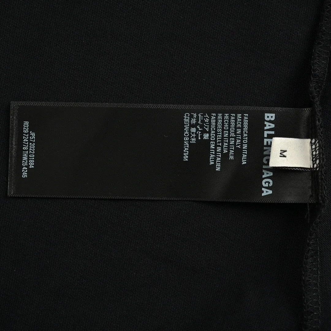 Balenciaga Black T-Shirt with Bold Graphic