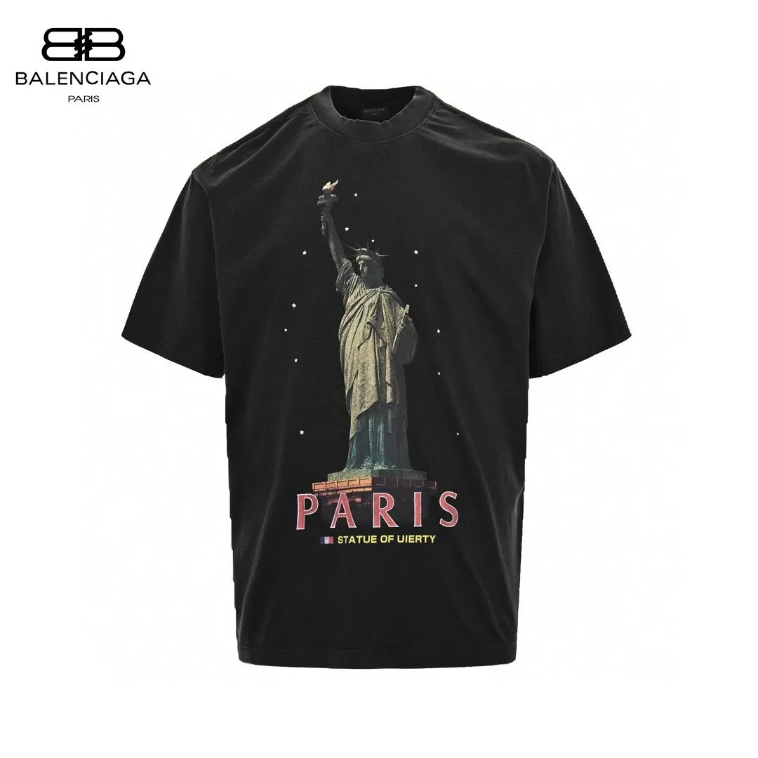 Balenciaga Paris Statue of Liberty T-Shirt (Black)