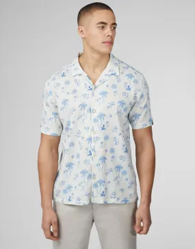 Ben Sherman Resort Print Ivory Short Sleeve Shirt