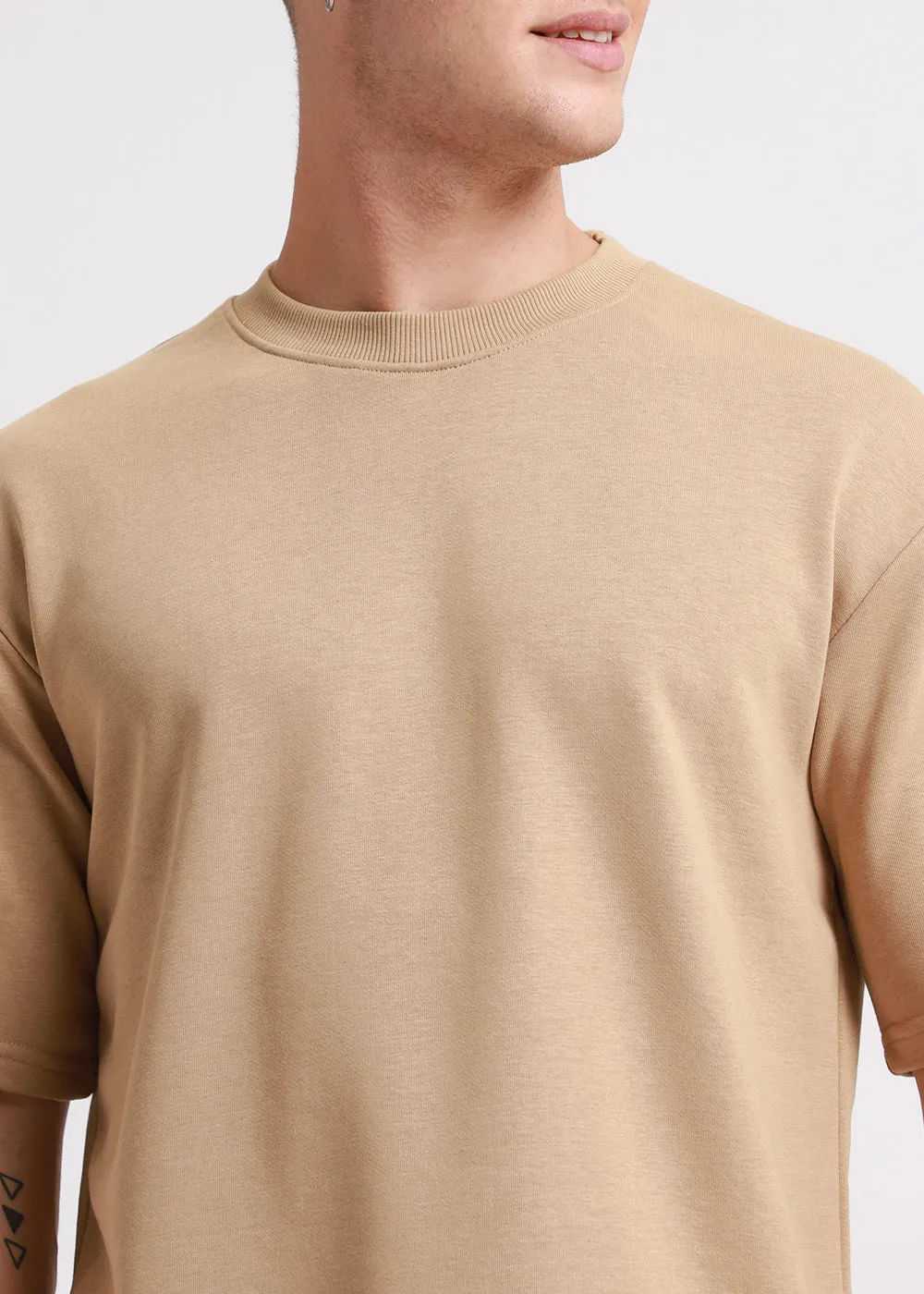 Birch Beige Oversized Basic T-shirt