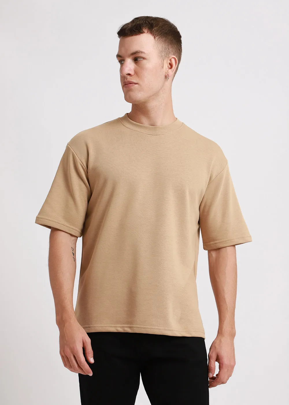 Birch Beige Oversized Basic T-shirt