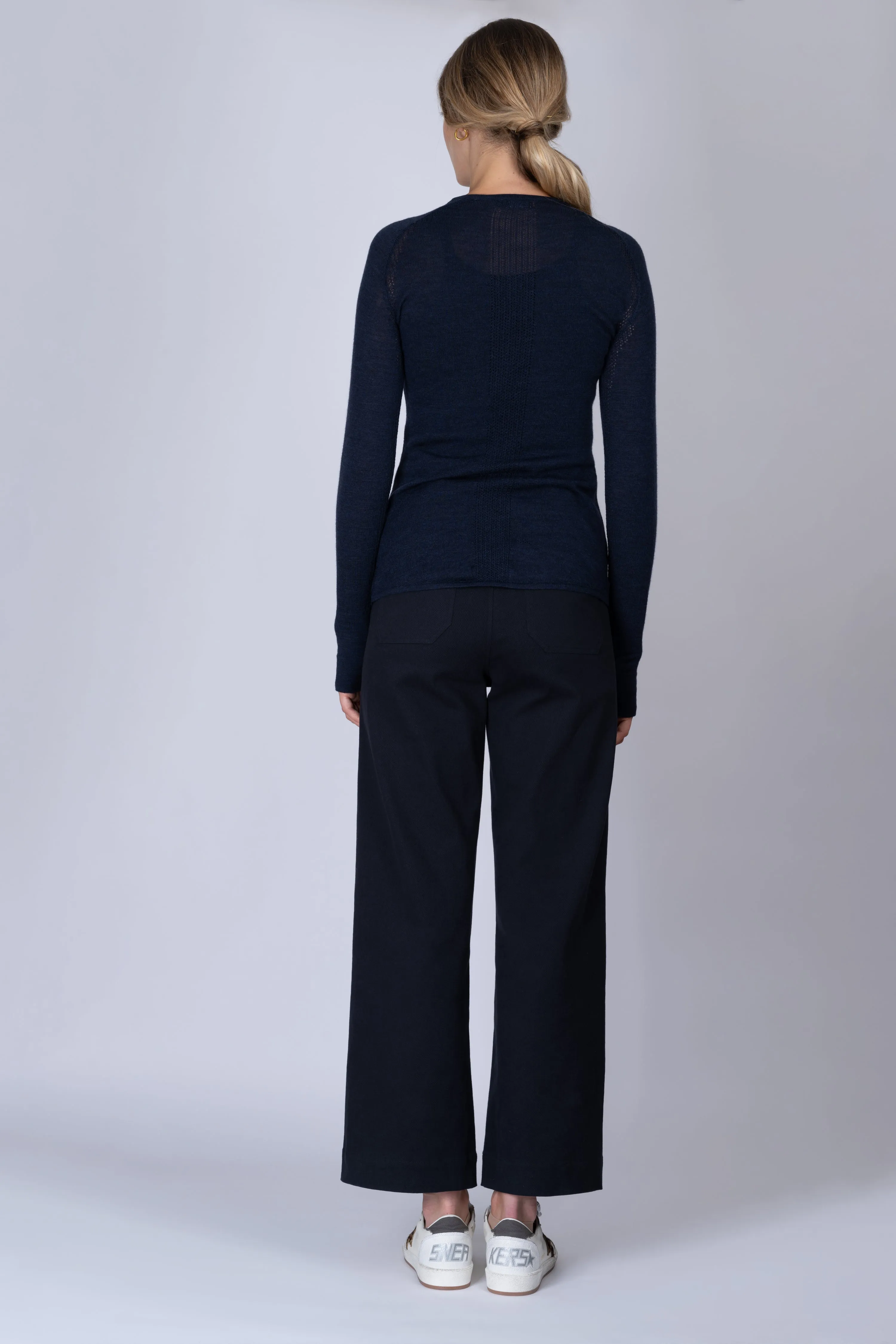 Blue-Black Sailor Pant in Stretch Cotton Twill