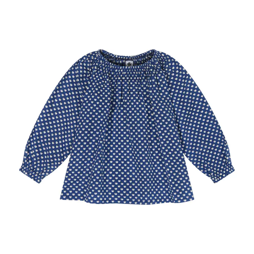 Blue Cherries Georgina Smocked Top