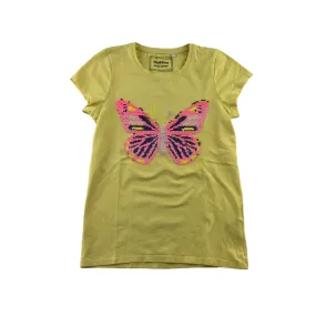 Bluezoo t-shirt 10-11 years yellow sequin butterfly short sleeve