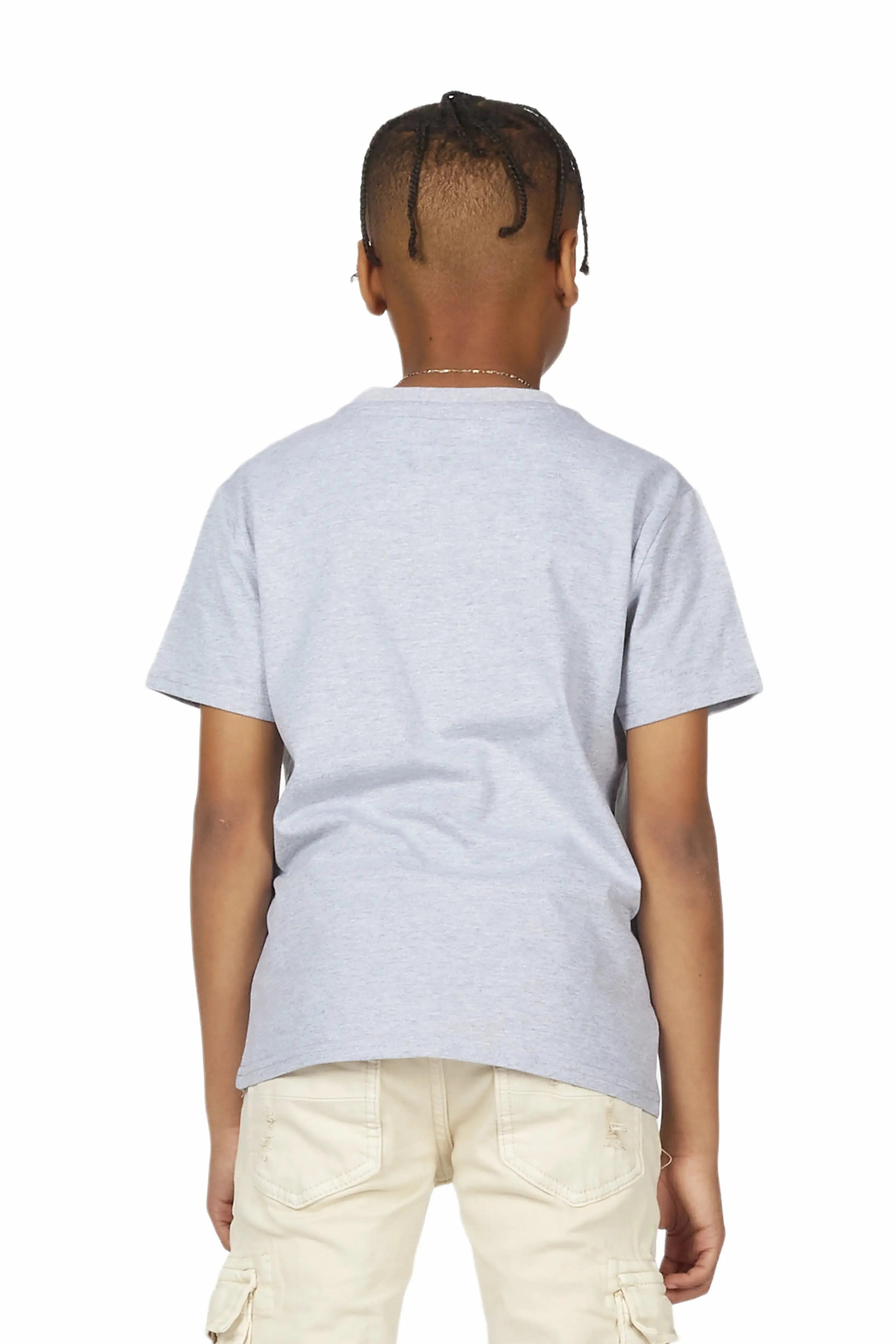 Boys Quinto Grey T-Shirt/Stacked Flare Cargo Jean