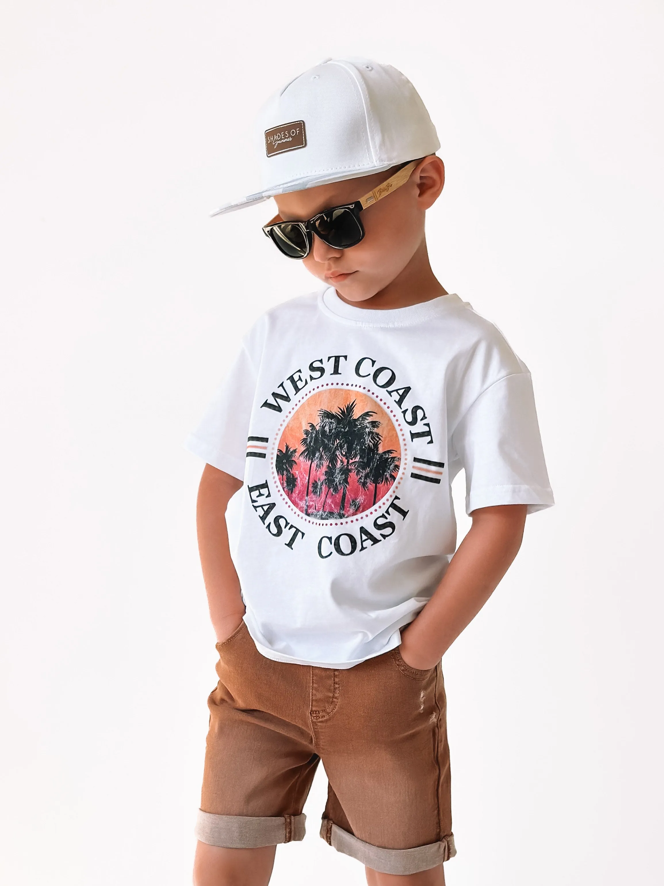 Boy's Rolled Denim Short - Dark Camel