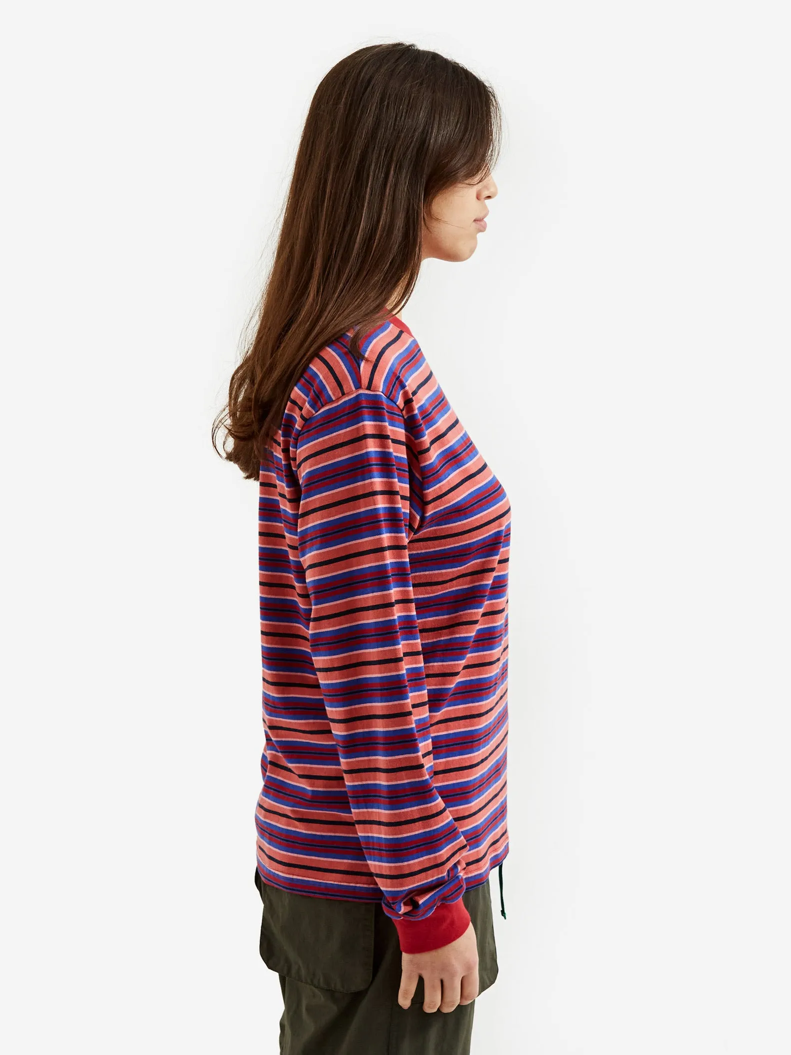 Brain Dead 92 Striped Longsleeve Tee W - Cherry Multi