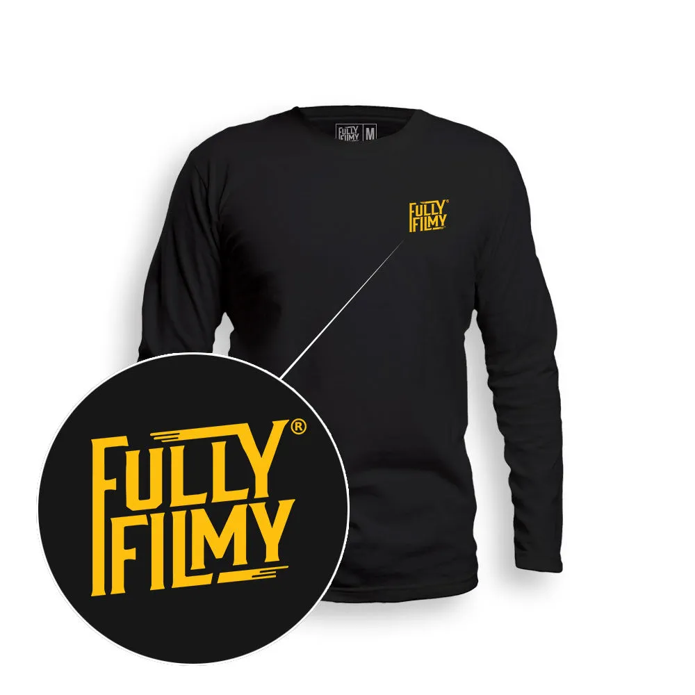 FF Yellow Logo Black Full Sleeve T-Shirt (Left Pocket)