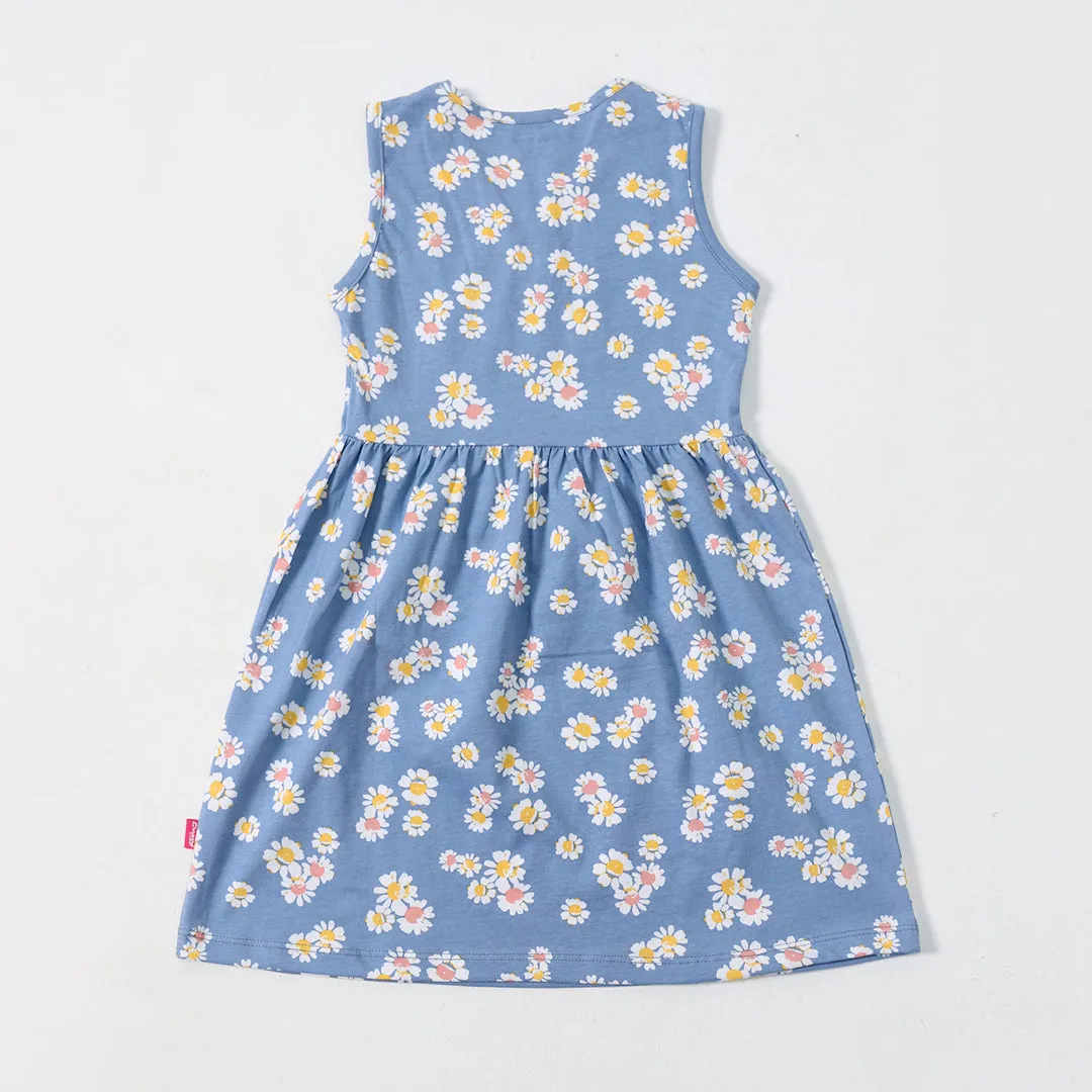 Girls Blue Floral Dress