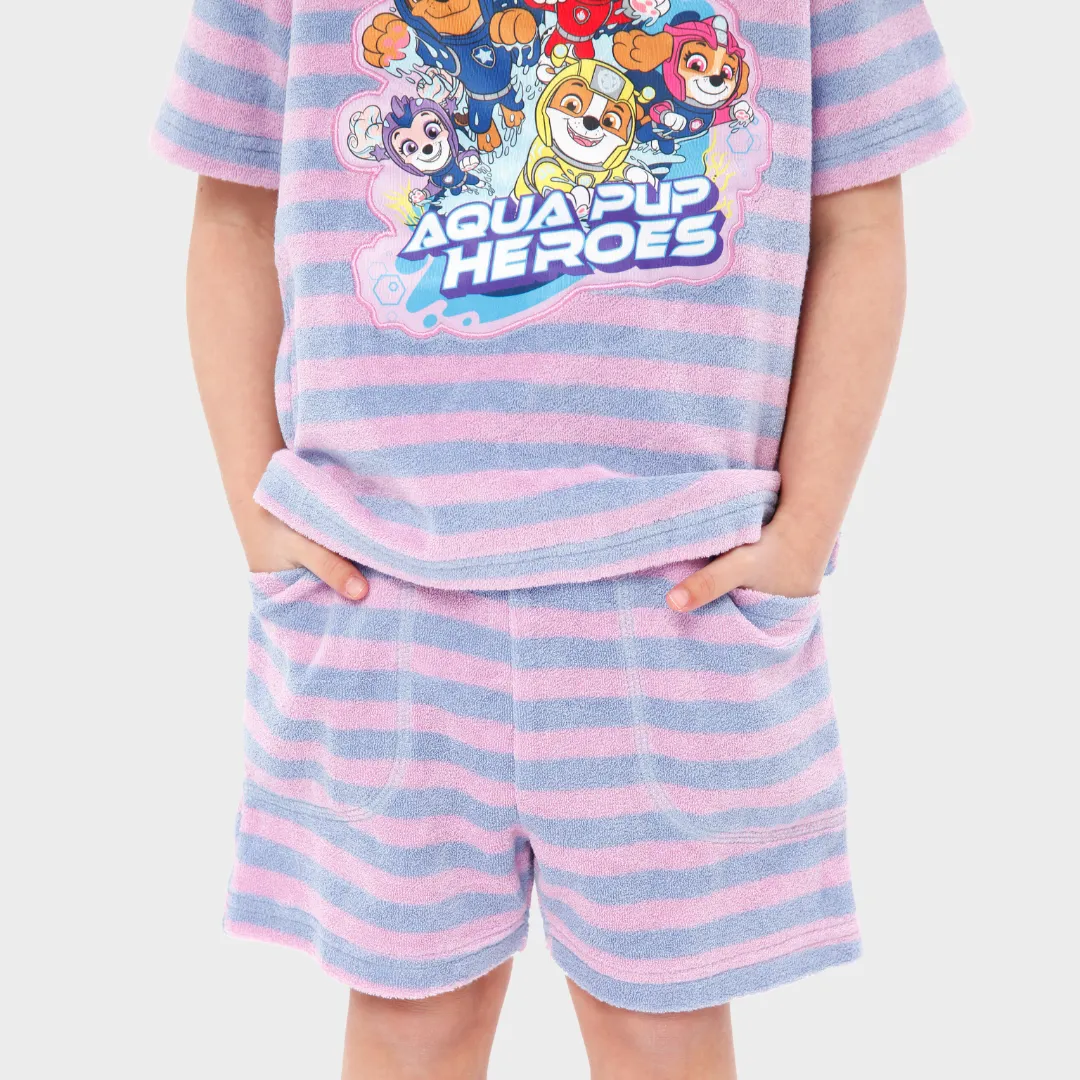 Girls Paw Patrol Towelling T-Shirt and Shorts Set