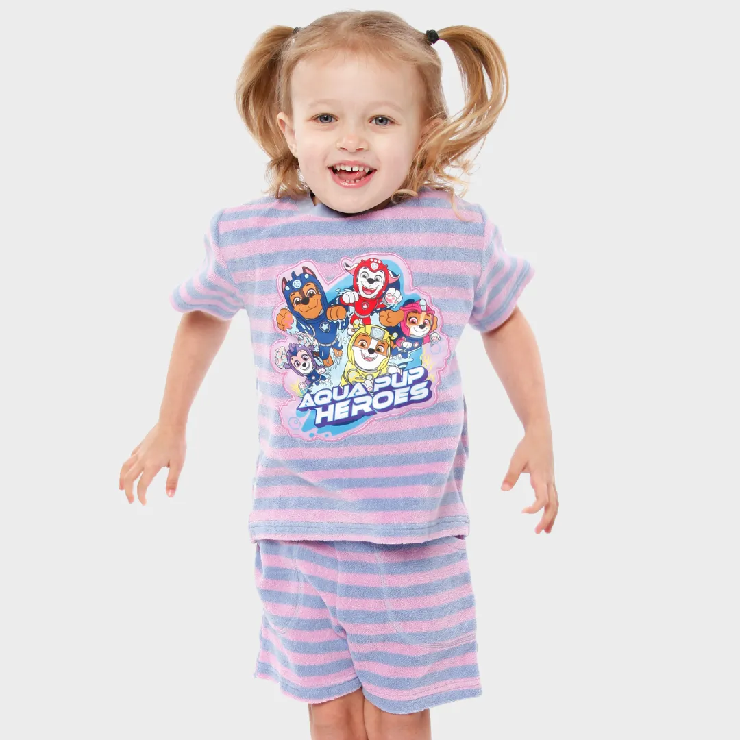 Girls Paw Patrol Towelling T-Shirt and Shorts Set