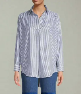 Grey Pinstripe Rhodes Popover Shirt