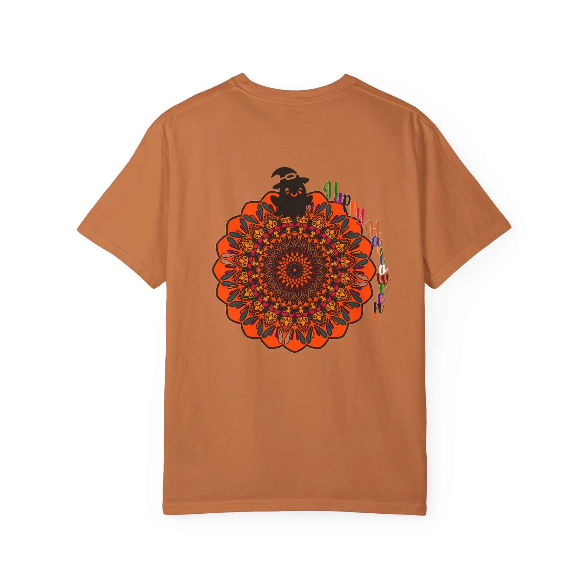 Handmade Mandala Design Halloween T-shirt - Unisex Garment-Dyed Tee