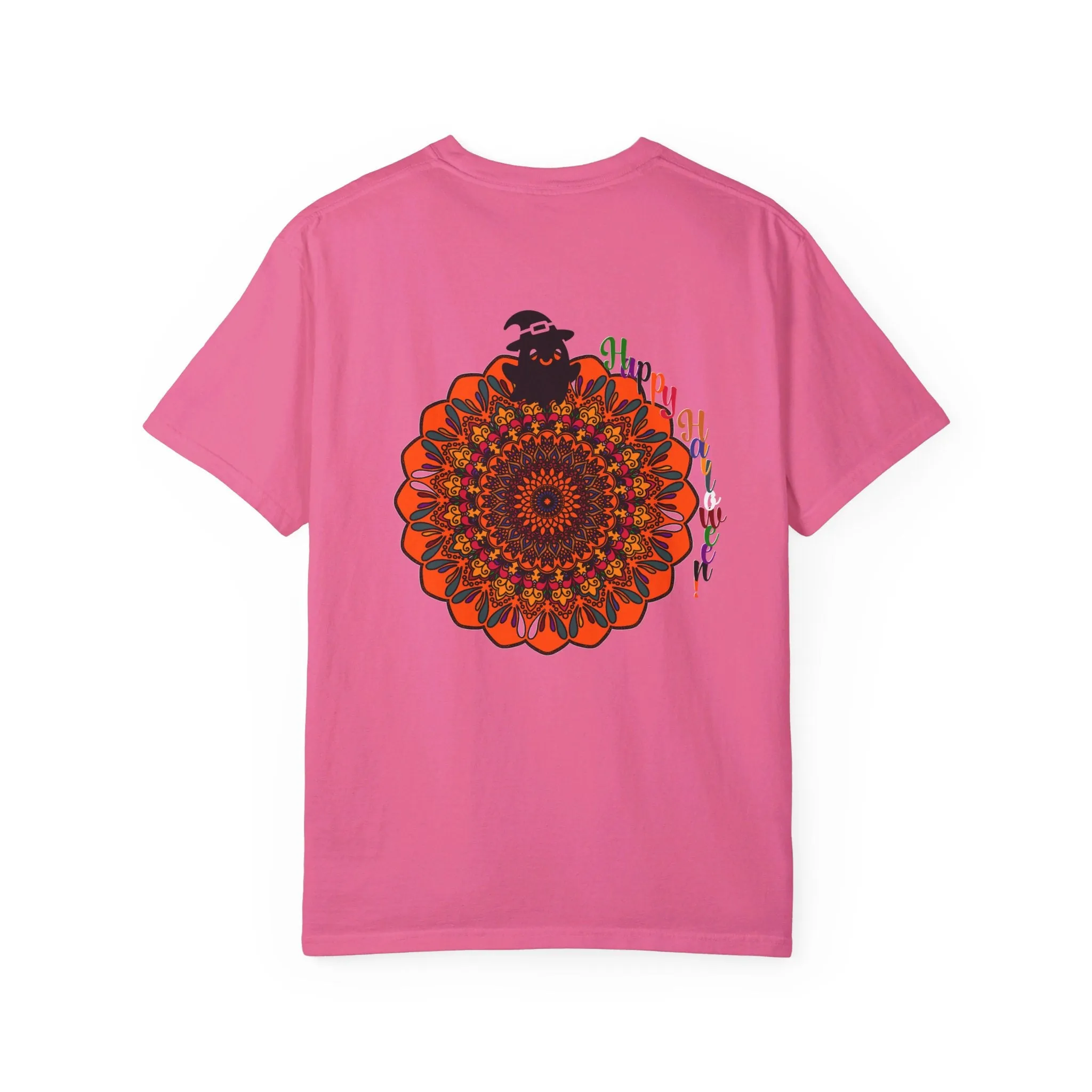 Handmade Mandala Design Halloween T-shirt - Unisex Garment-Dyed Tee