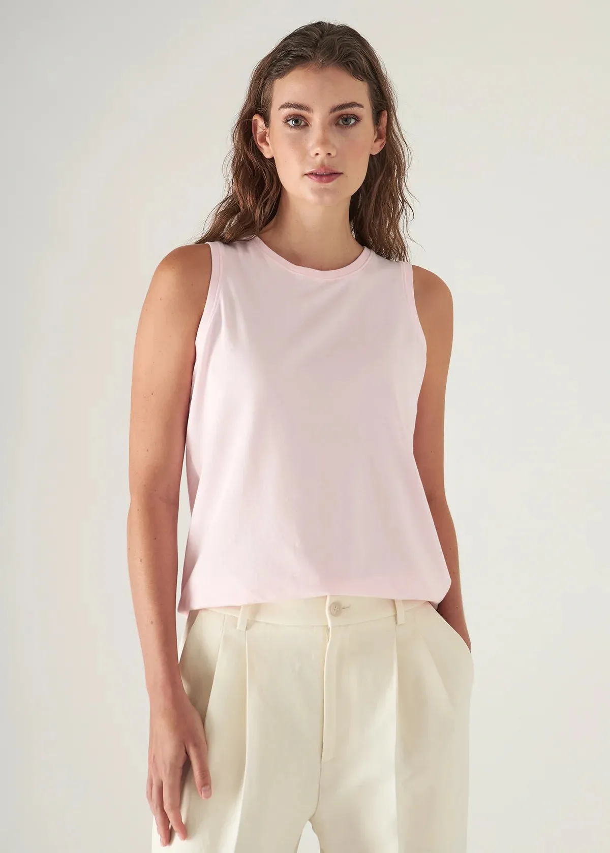 ICONIC BOYFRIEND FIT TANK (BALLET PINK) - PATRICK ASSARAF