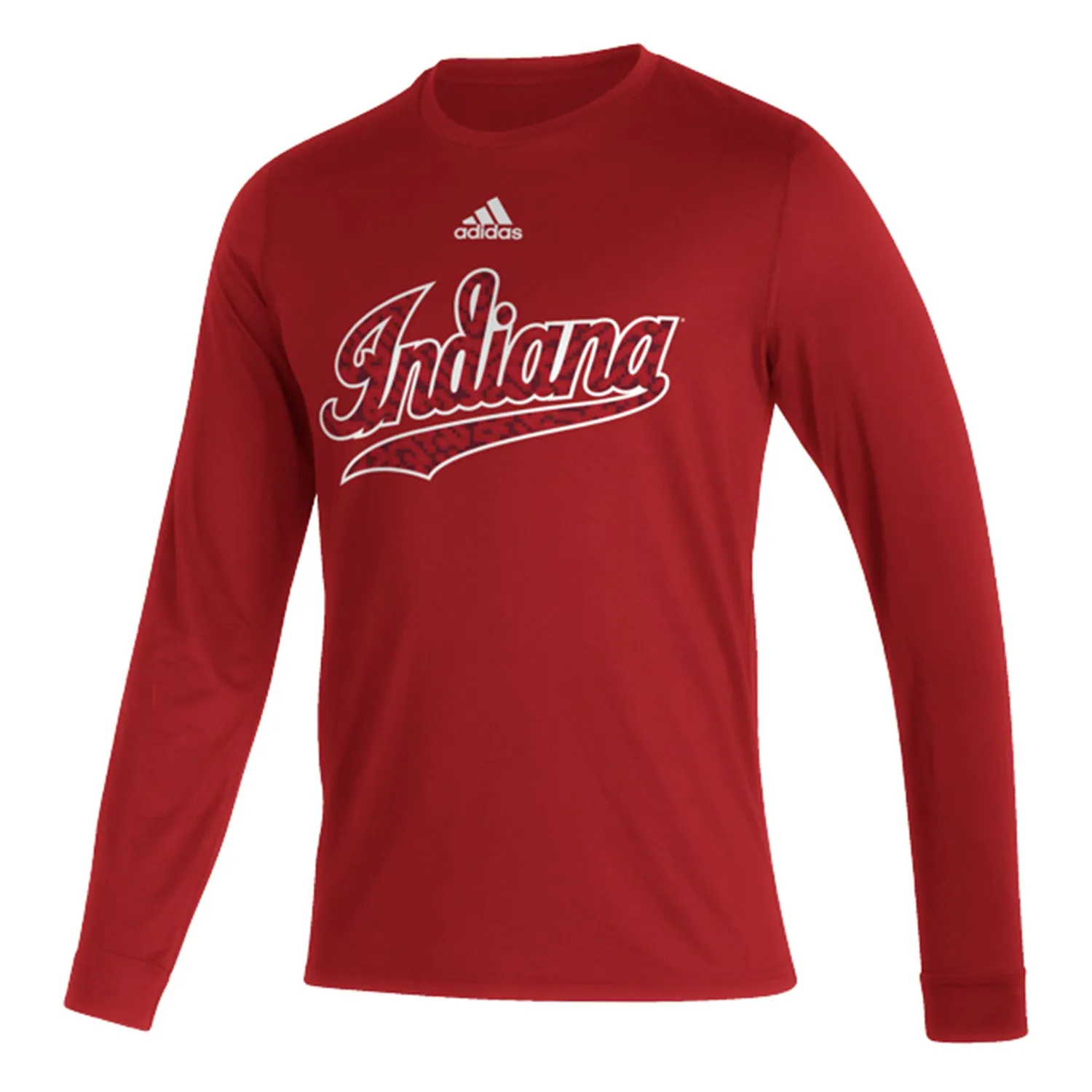 Indiana Hoosiers Adidas Script Indiana Crimson Long Sleeve T-Shirt