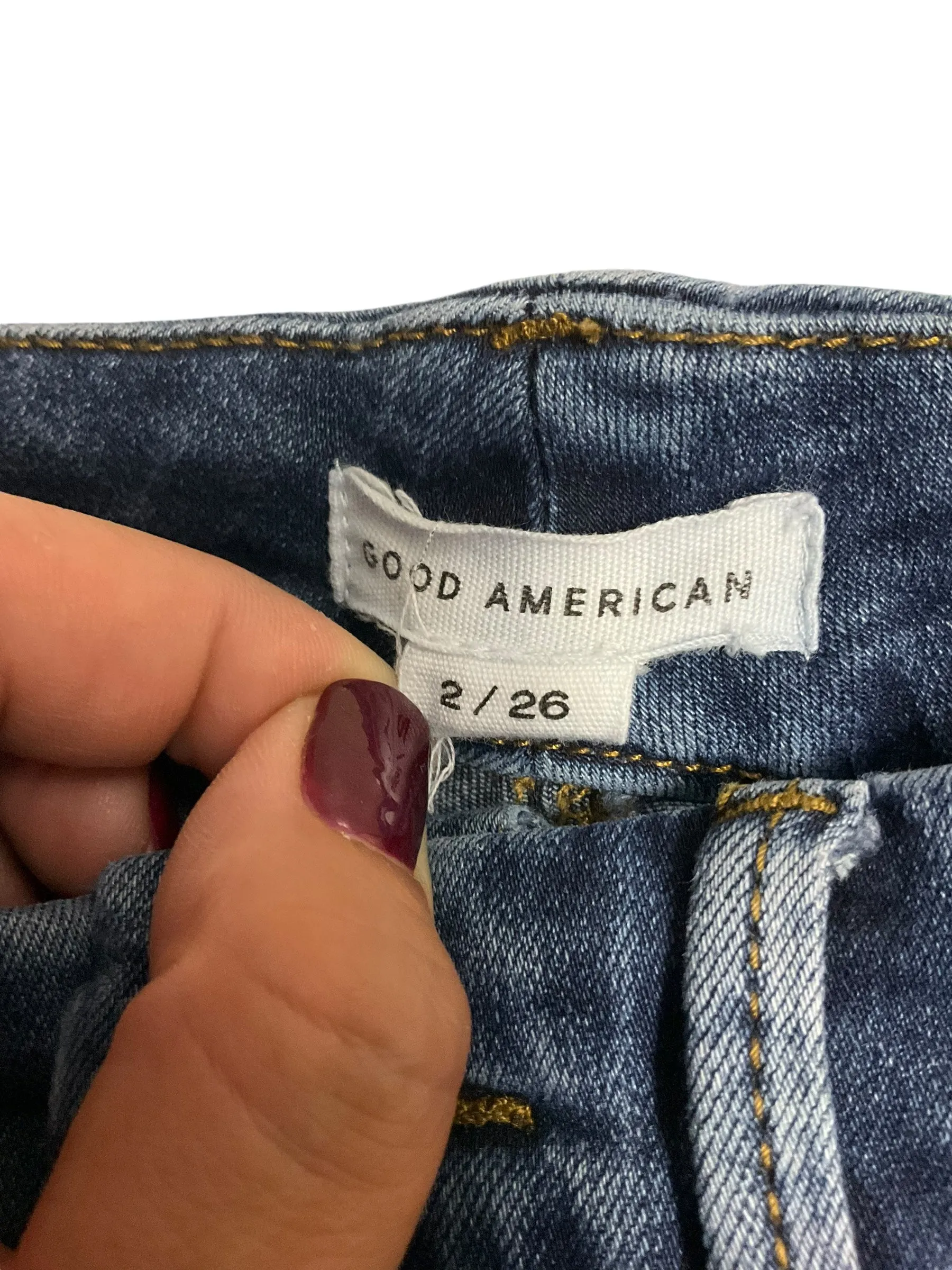 Jeans Skinny By Good American In Blue, Size: 2