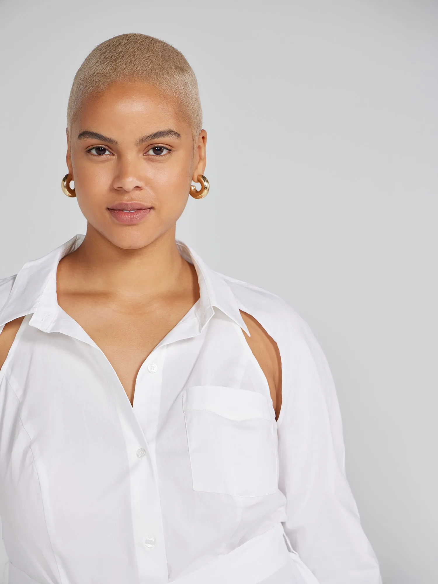 Kalinda Cutout Button-Down Shirt