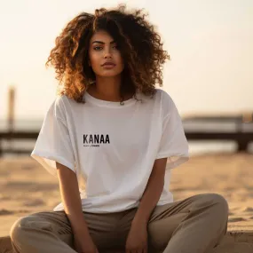 Kanaa | Tamil Oversized T-Shirt (White) (Right Pocket)