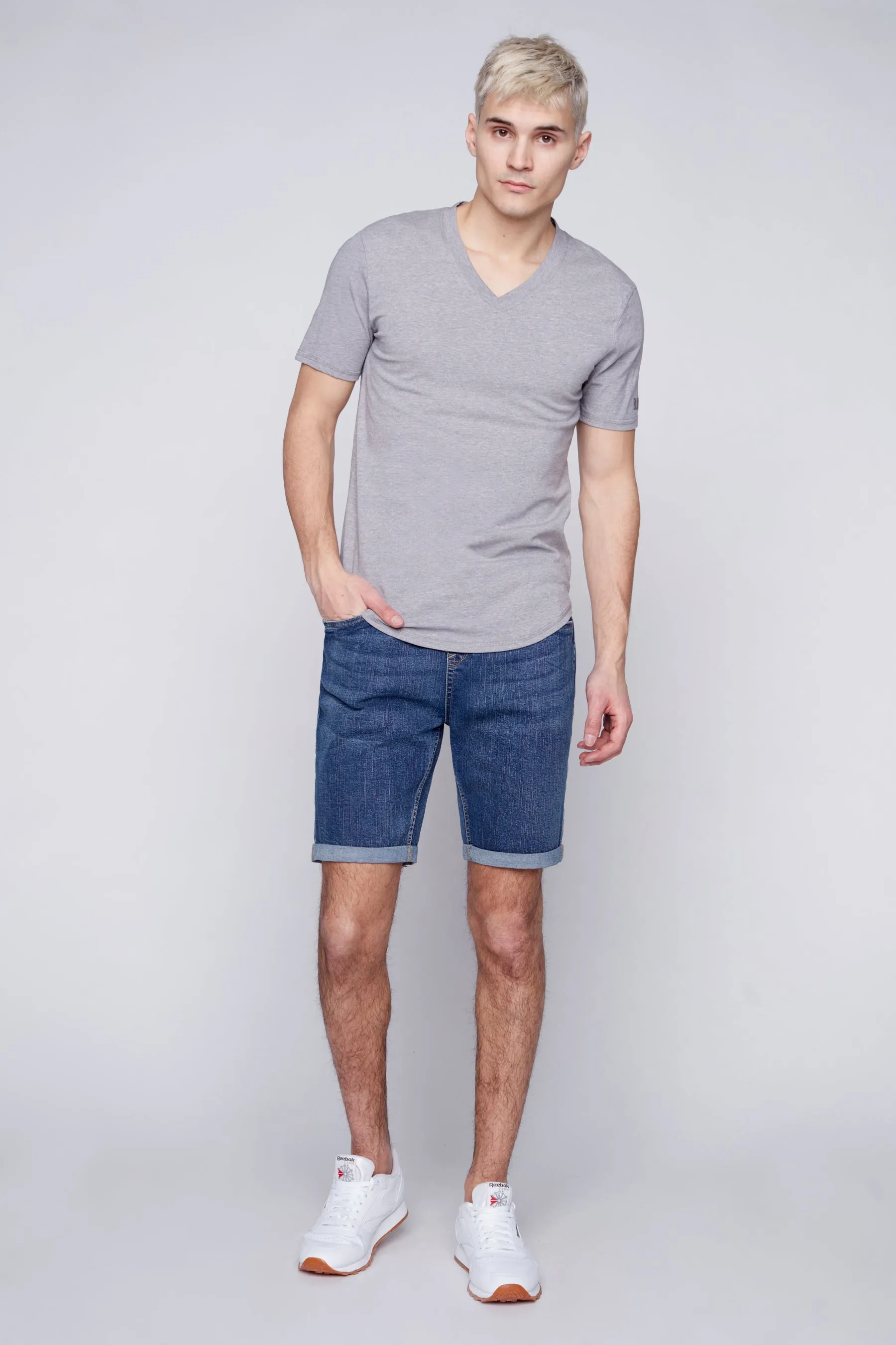 LENNON - Mens Rolled-Up Shorts - Classic Medium Blue