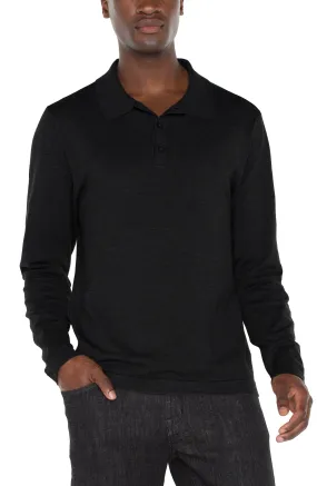 LONG SLEEVE KNIT POLO