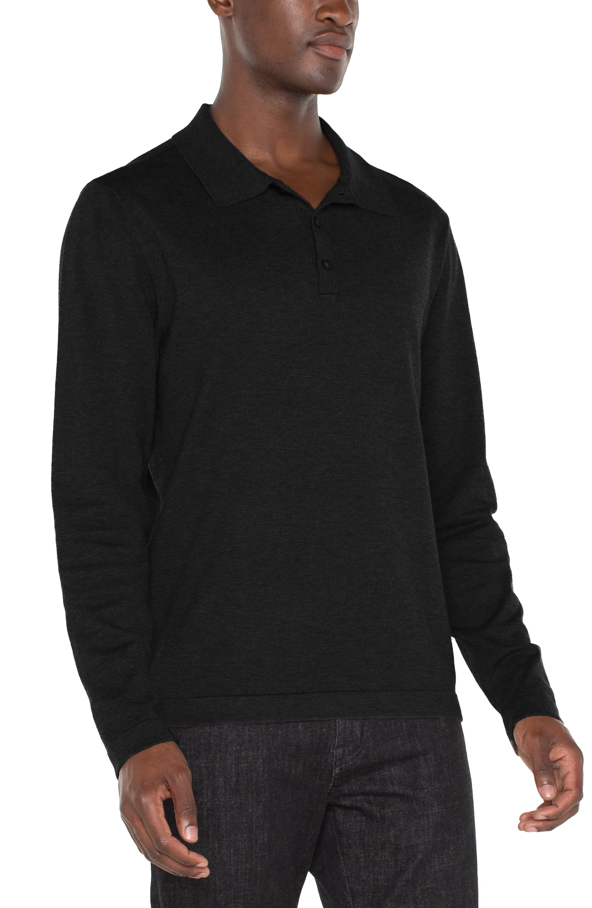 LONG SLEEVE KNIT POLO