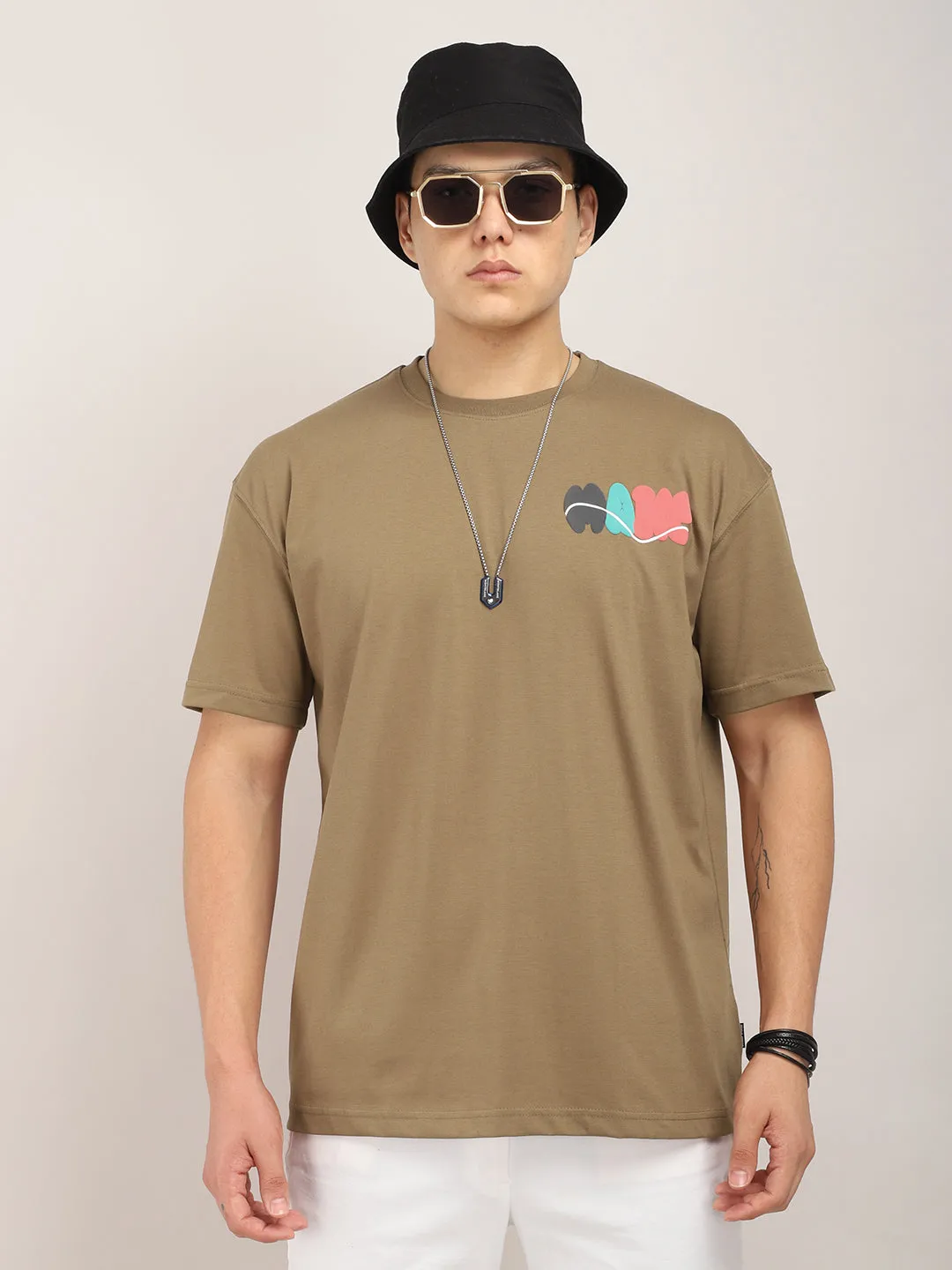 Make Out Like It Never Happened Oversized Khaki T-Shirt