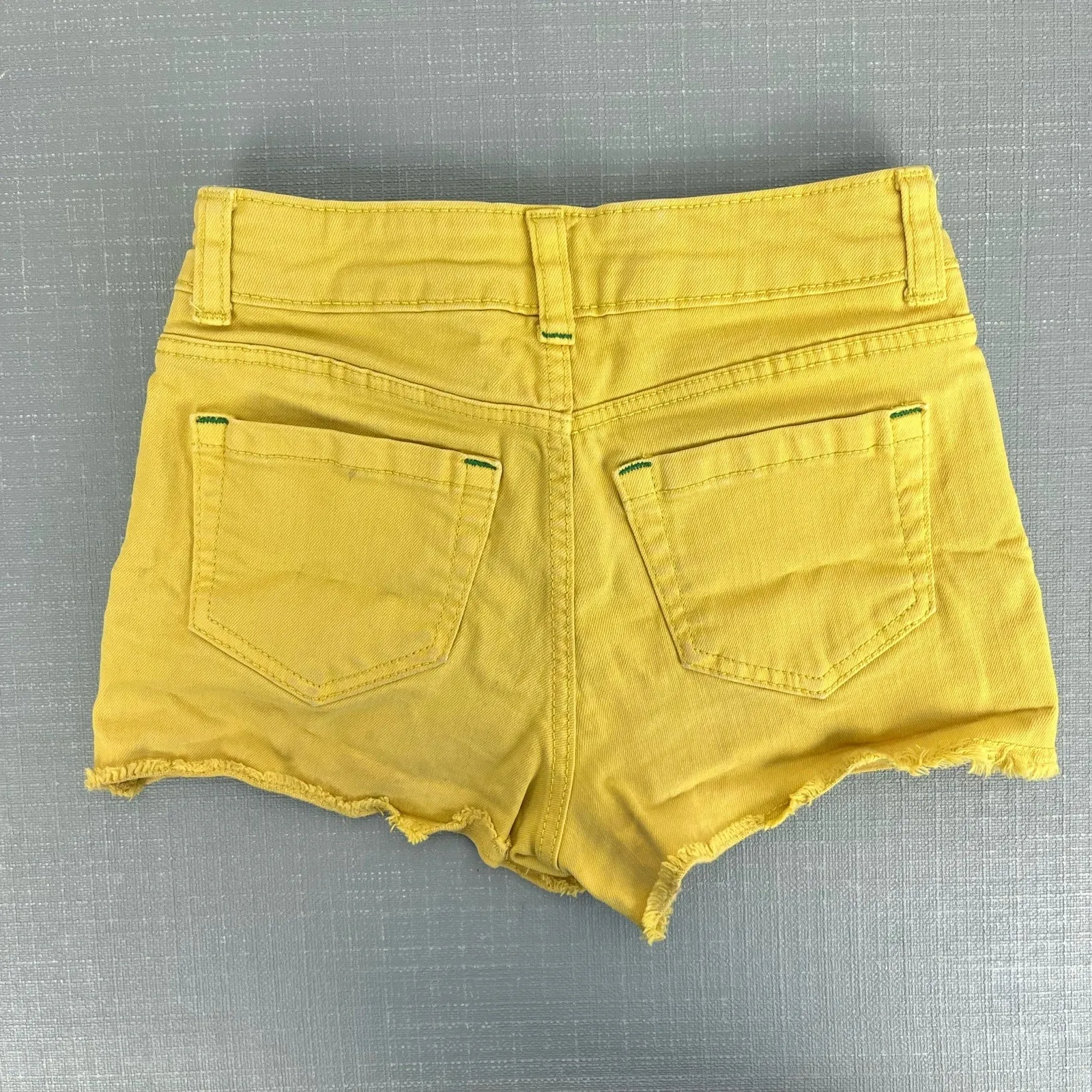 Mini Boden Girls Yellow Denim Shorts 8