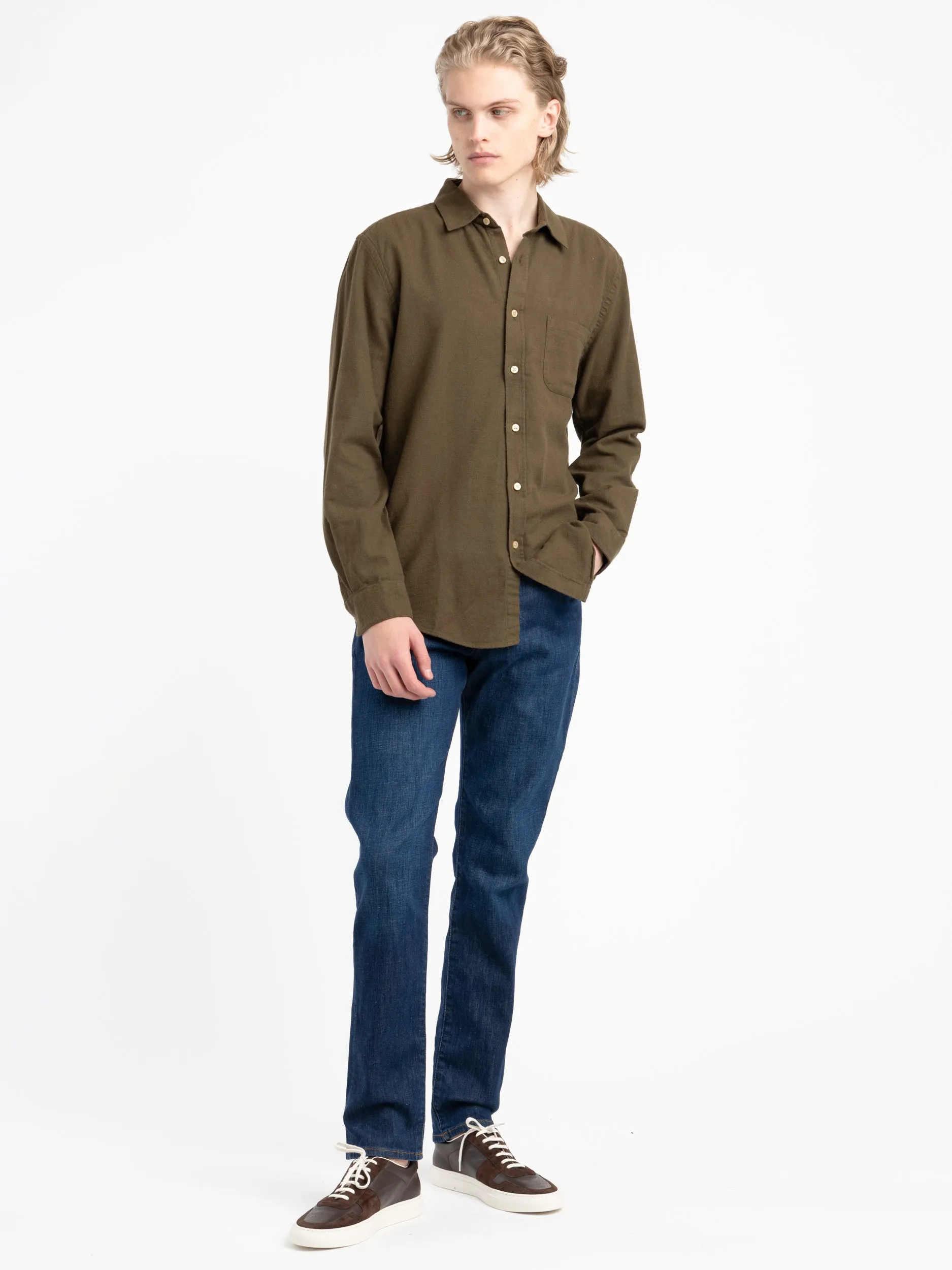 Olive Green Teca Flannel Shirt