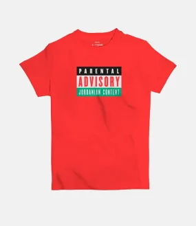 Parental Advisory: Jordanian Content | Kid's Basic Cut T-shirt