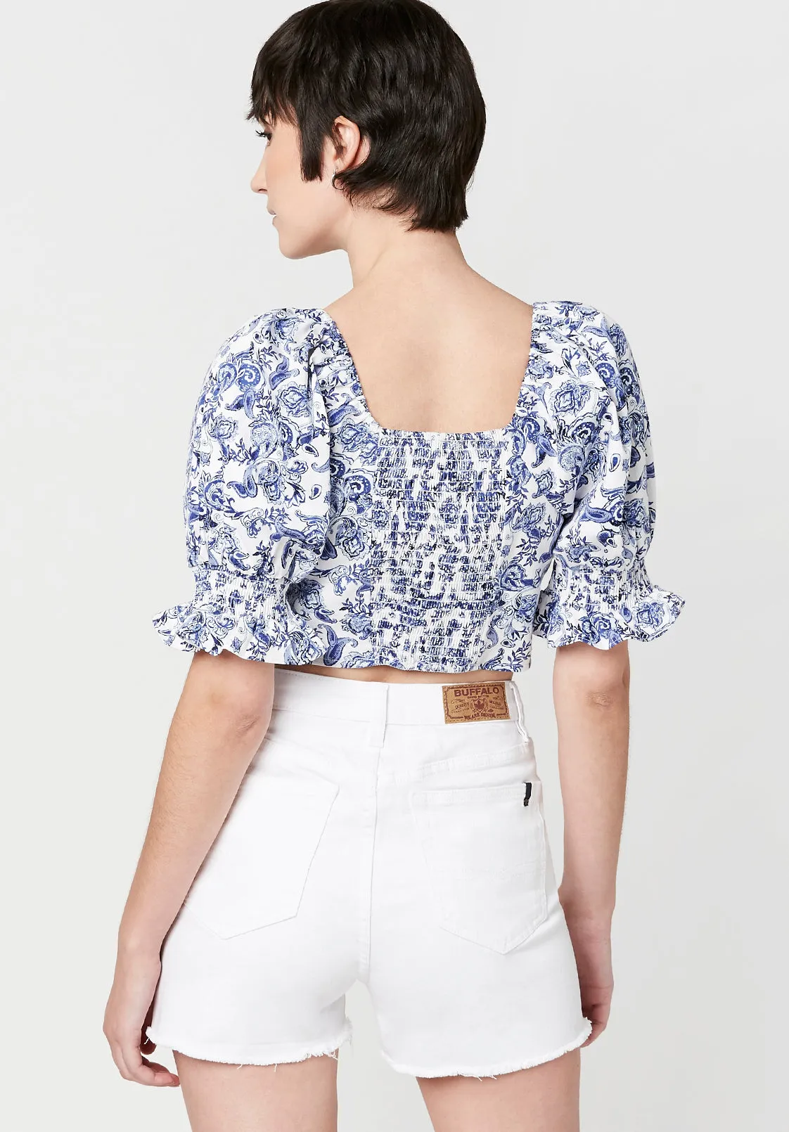 Pasley Print Stacie Cropped Top - WT0466S