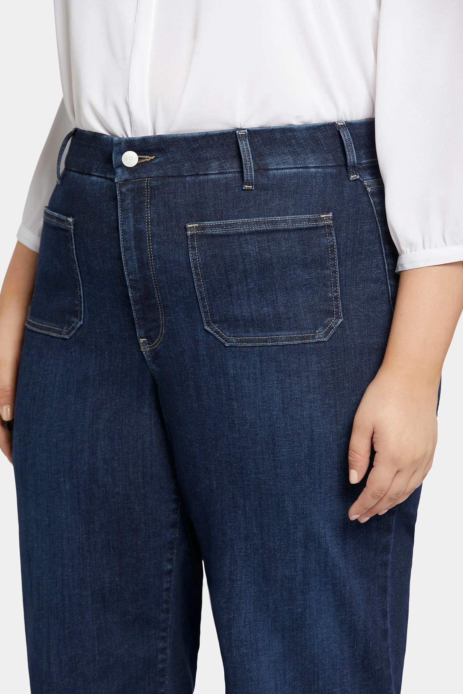 Patchie Wide Leg Capri Jeans In Petite Plus Size - Sublime