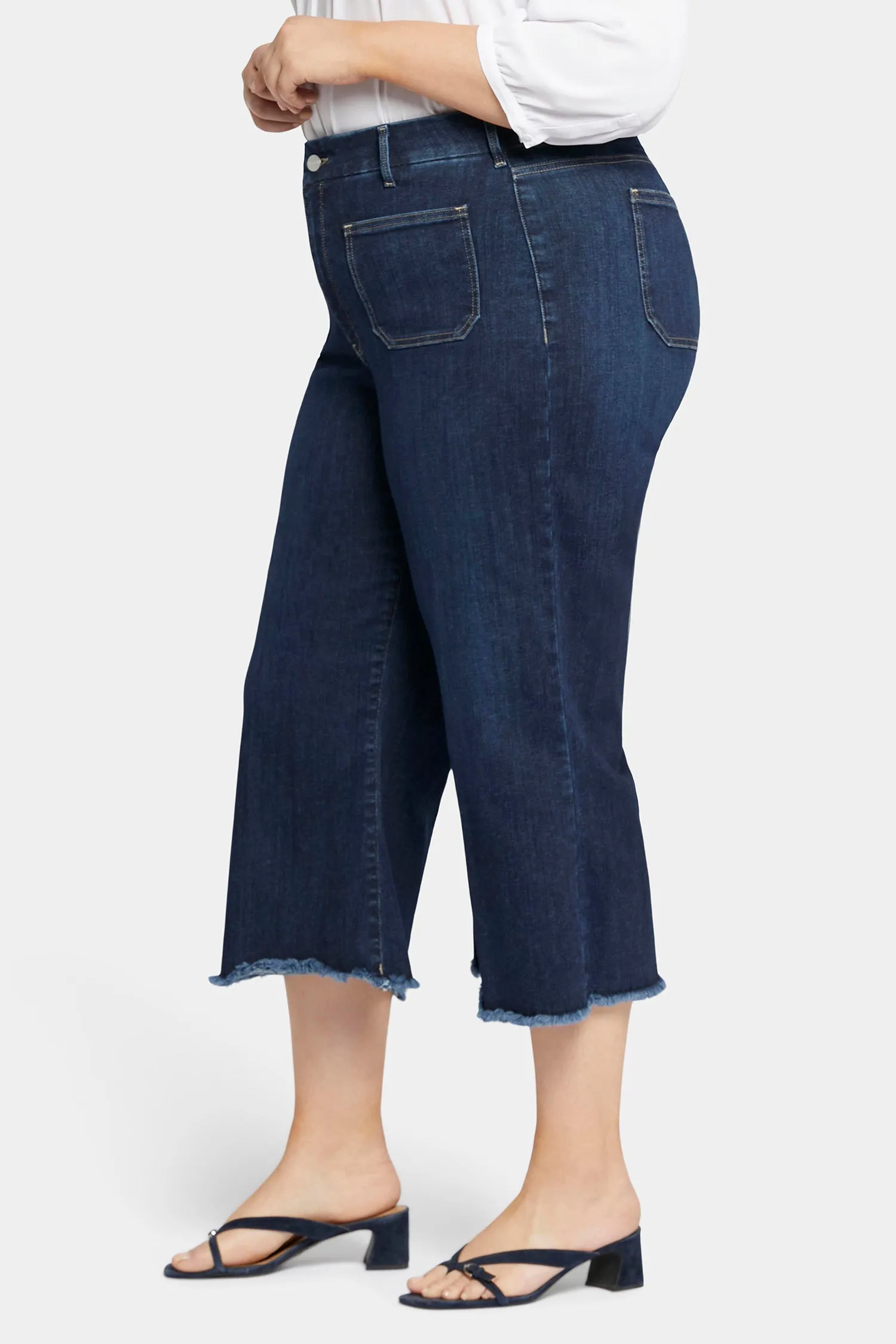 Patchie Wide Leg Capri Jeans In Petite Plus Size - Sublime