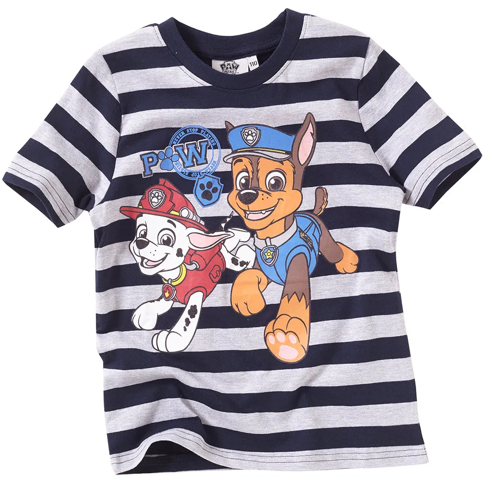 Paw Patrol Black & Grey Striped T-Shirt